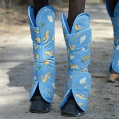 Weatherbeeta 1200D Wide Tab Long Travel Boots - Seahorse Print